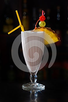 Cocktail with baileys and pineapple