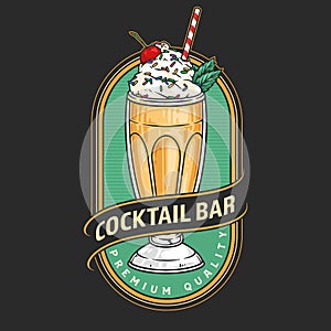 Cocktail bar colorful vintage sticker