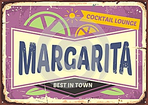 Cocktail bar retro sign design for Margaritas photo