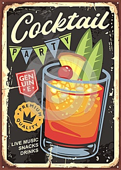 Cocktail bar vintage sign design