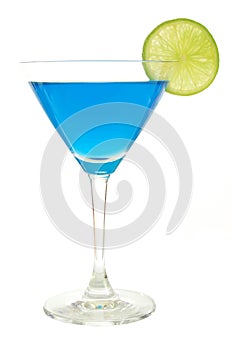 Cocktail with blue Curacao