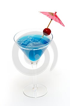 Cocktail with blue curacao