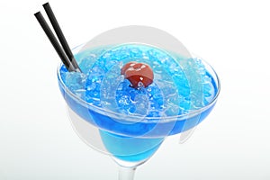 Cocktail blue curacao with ice