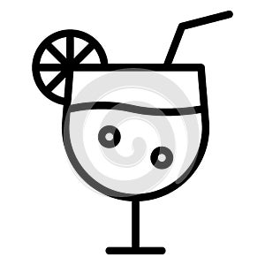 Cocktail, cocktail soft drink Vector Icon which can easily edit
