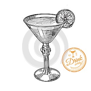 Cocktail with cola and limes isolated