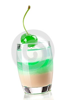 Cocktail collection: Three layered shot with green
