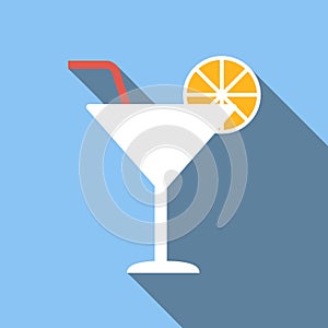 Cocktail colored flat icon