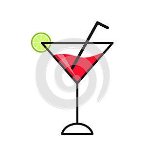 Cocktail Drink and Beverage Icon Clipart PNG Illustration for Summer and Party
