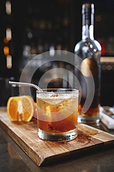 Cocktail drink made with bourbon