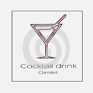 Cocktail drink vector icon eps 10. Party gimlet simple isolated outline illustration