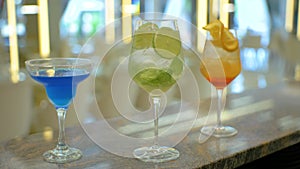 Cocktail Drinks At Restaurant Bar