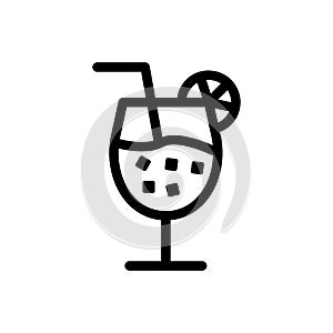 Cocktail Fast Food icon outline vector. isolated on white background