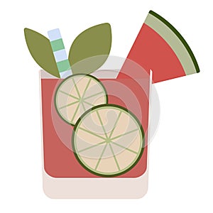 Cocktail geometric illustration isolated on background