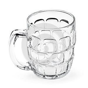 Cocktail glass. Empty beer mug isolated over a white background