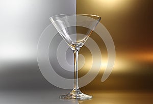 Cocktail glass in gold and silver