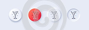 Cocktail glass line icon. Martini drink sign. Hotel service. Line icons. Vector