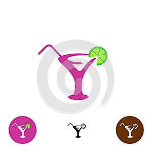 Cocktail glass logo
