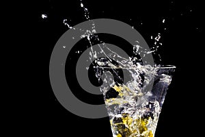 Cocktail glass water splash