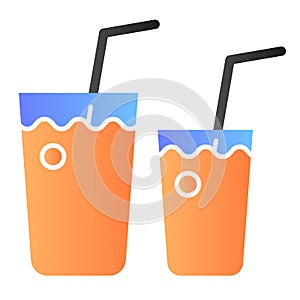 Cocktail glasses flat icon. Two beverages color icons in trendy flat style. Drink gradient style design, designed for