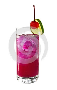 Cocktail from grape juice on white background