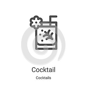 cocktail icon vector from cocktails collection. Thin line cocktail outline icon vector illustration. Linear symbol for use on web