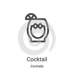 cocktail icon vector from cocktails collection. Thin line cocktail outline icon vector illustration. Linear symbol for use on web