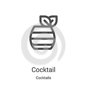 cocktail icon vector from cocktails collection. Thin line cocktail outline icon vector illustration. Linear symbol for use on web