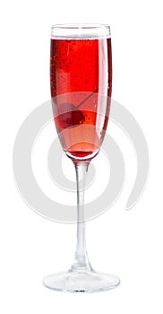 Cocktail Kir royal isolated on white