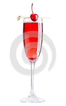 Cocktail Kir royal isolated on white