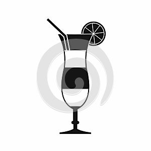 Cocktail with lemon icon, simple style
