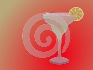 cocktail with lime on the red