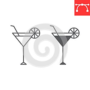 Cocktail line and glyph icon