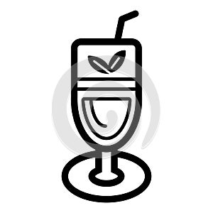 Cocktail line icon, outline vector logo, linear pictogram isolated on white.