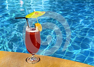 Cocktail Mai Tai near pool