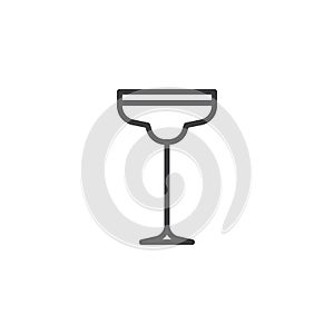 Cocktail margarita glass line icon