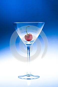 Cocktail martini glass with cherry