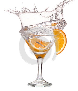 cocktail in a martini glass on a white background