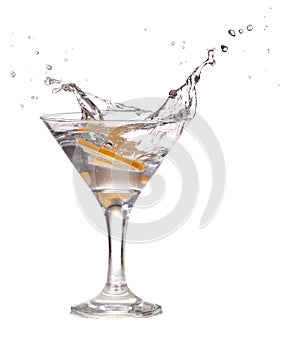 cocktail in a martini glass on a white background