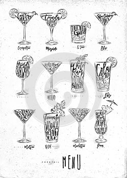 Cocktail menu graphic