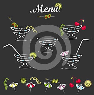 Cocktail menu set