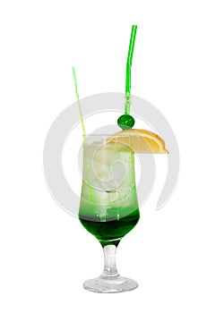 Cocktail with mint isolated