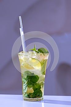 Cocktail mohito with mint and lime