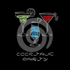 Cocktail party design menu background.