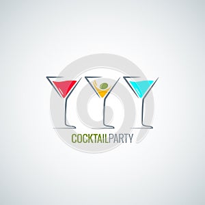 Cocktail party glass menu background