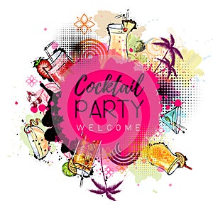 Cocktail party poster design. photo