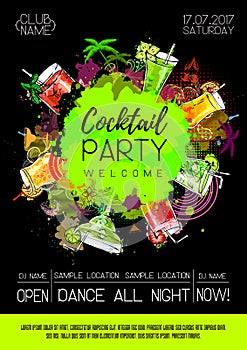 Cocktail party poster design. photo