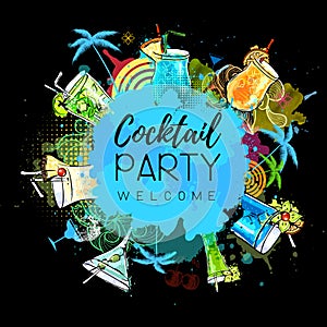Cocktail party poster design photo