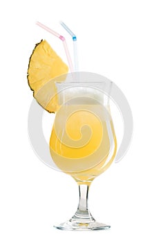 Cocktail pina colada isolated on white