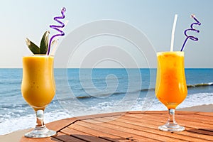 Pineapple, mango and passion fruit juice