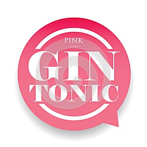 Cocktail Pink Gin Tonic vintage sign